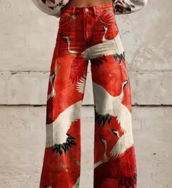 Lana – Wide Pants with Colorful Print