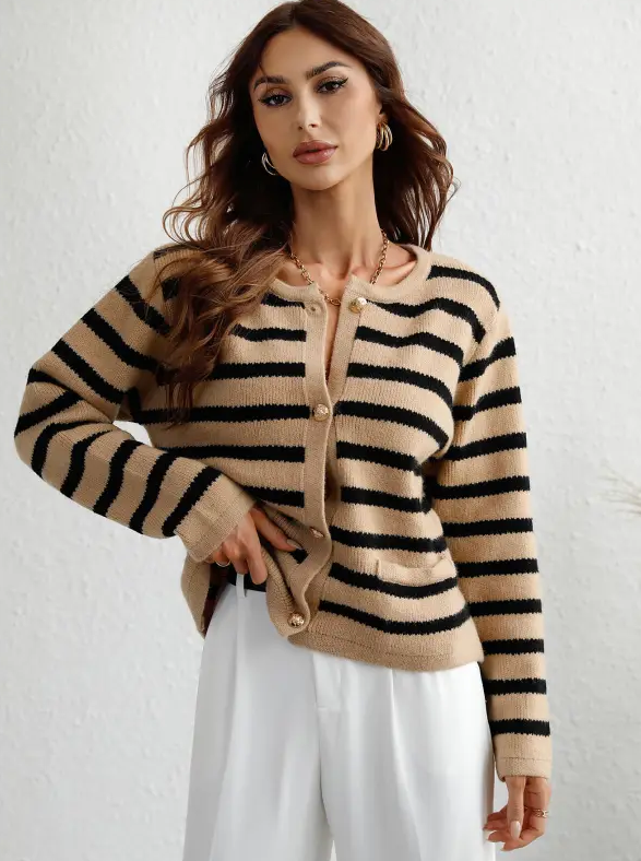 Raye - Klassieke Gestreepte Cardigan voor Vrouwen