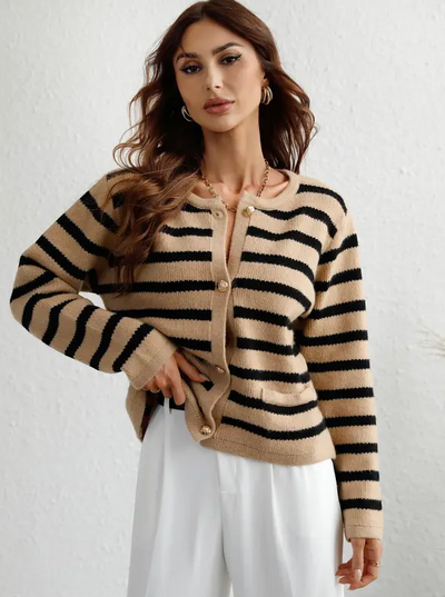 Raye - Klassieke Gestreepte Cardigan voor Vrouwen