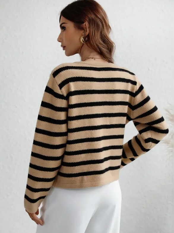 Raye - Klassieke Gestreepte Cardigan voor Vrouwen