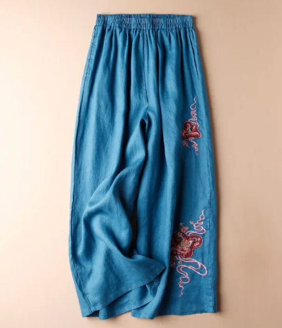 Ermintrude - Vintage Embroidered Wide Pants 