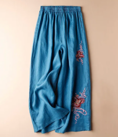 Ermintrude - Vintage Embroidered Wide Pants 