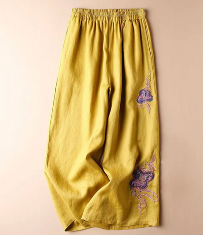 Ermintrude - Vintage Embroidered Wide Pants 