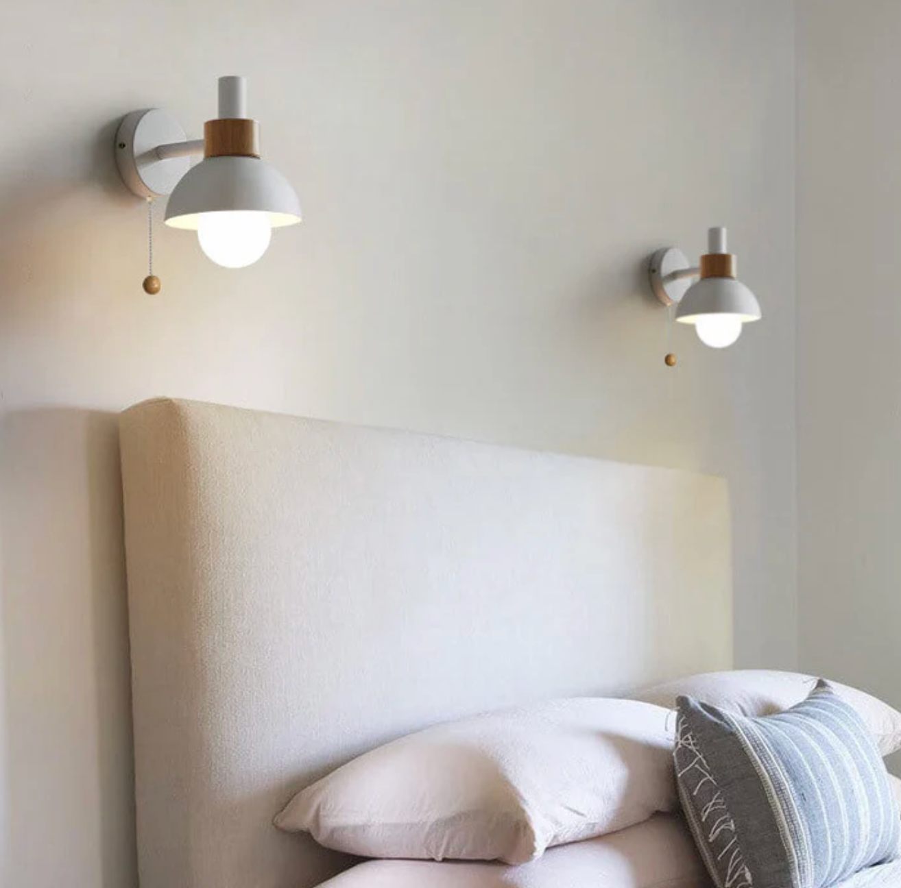Colme - Wooden Accent Wall Light With Pull Chain