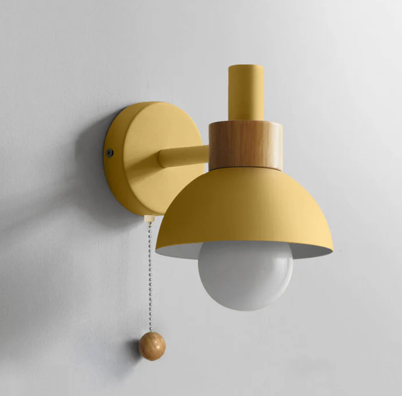 Colme - Wooden Accent Wall Light With Pull Chain