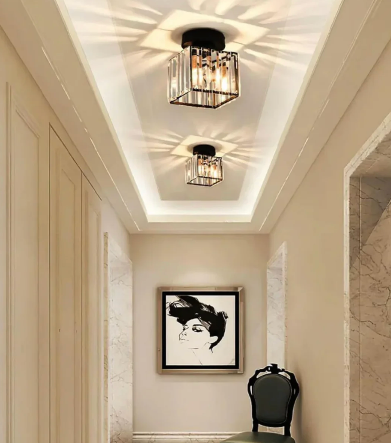 Diora - Crystal Flush Mount Ceiling Light