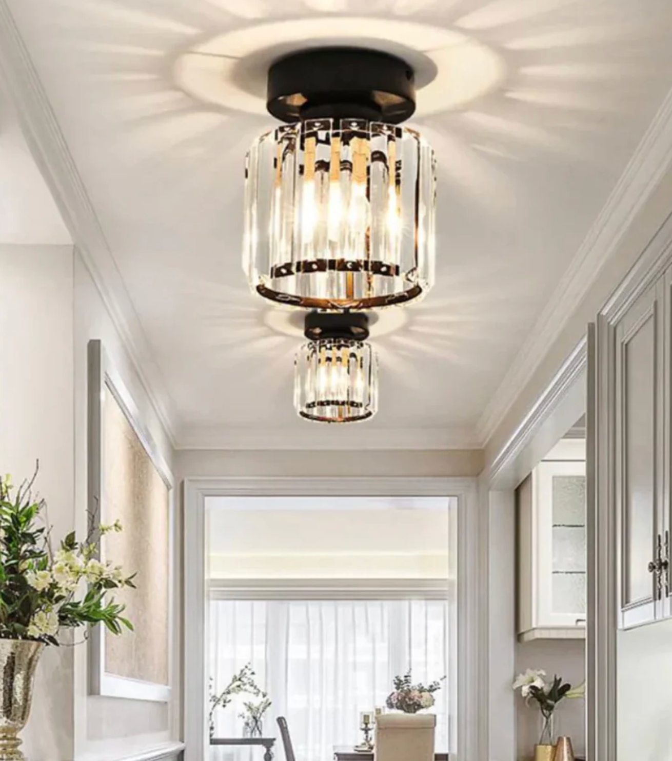 Diora - Crystal Flush Mount Ceiling Light