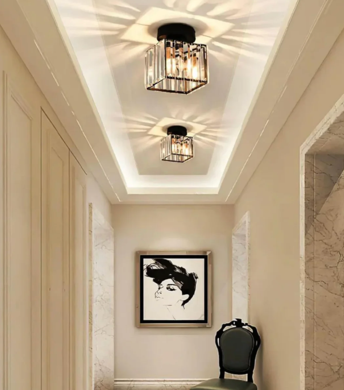 Diora - Crystal Flush Mount Ceiling Light