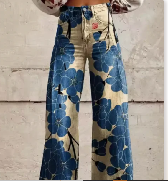 Lana – Wide Pants with Colorful Print