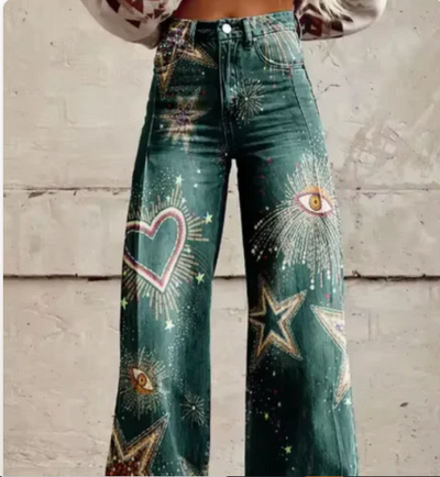 Lana – Wide Pants with Colorful Print