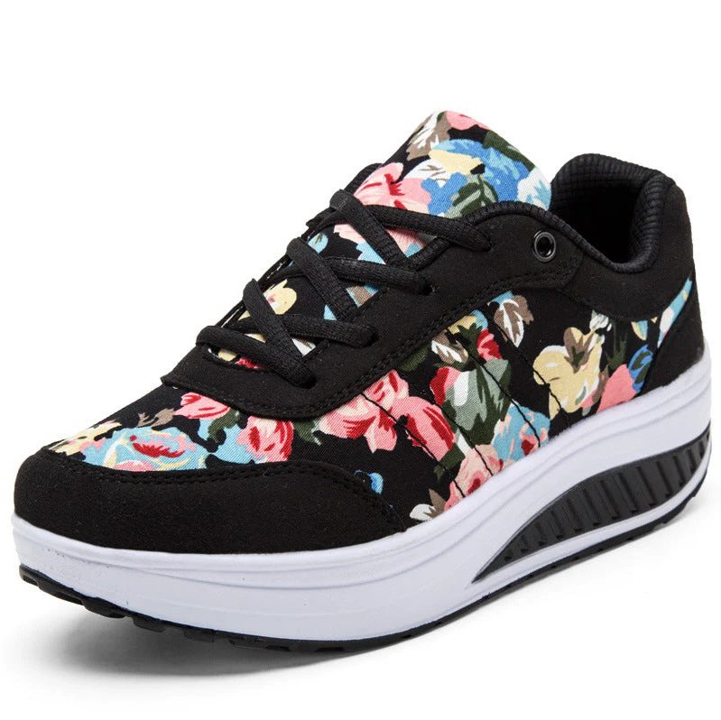 Luisa - Summer canvas shoes with floral pattern for women