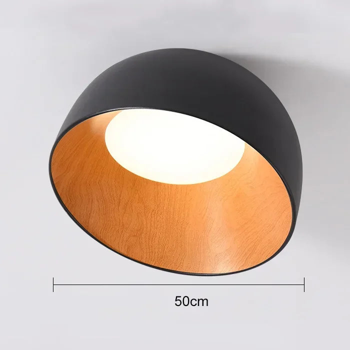 Aubrey - Black Metal Wood Ceiling Lamp