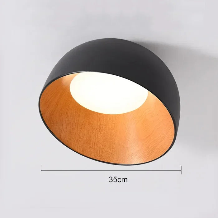 Aubrey - Black Metal Wood Ceiling Lamp