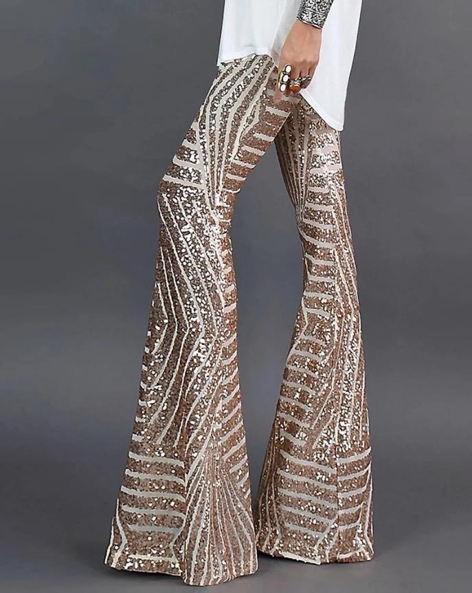 Jaimee - Flared Glitter Pants