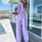 Hellen - Deep V-neck wide leg jumpsuit