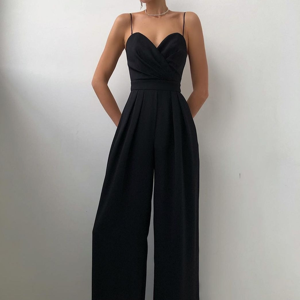 Haddie - elegant wide-leg pleated jumpsuit