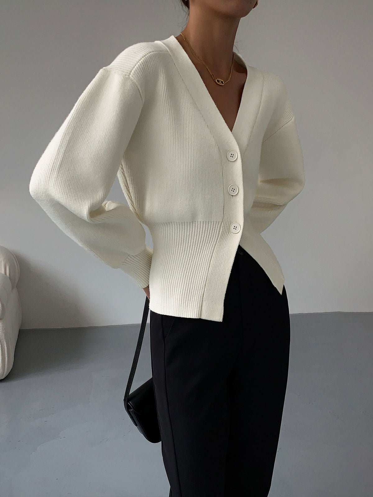 Loulou - V-hals trui vest voor vrouwen Nieuwe Stijl