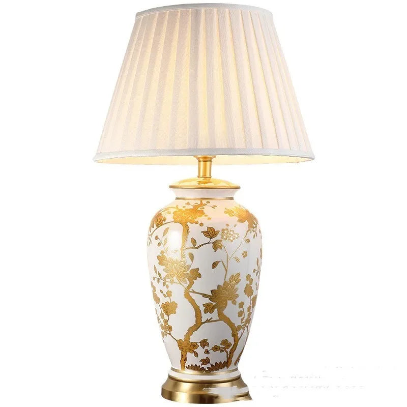Aurivelle - Copper Base Ceramic Table Lamp