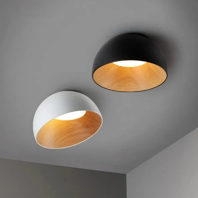 Aubrey - Black Metal Wood Ceiling Lamp