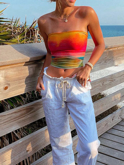 Gershwin - Colorful Tie-Dye Wrap Top