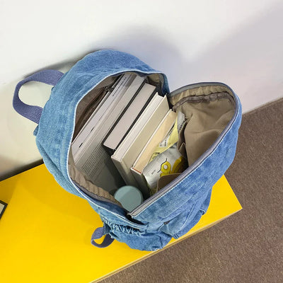 RetroDenim - Vintage Spijkerstof Rugzak met Grote Capaciteit