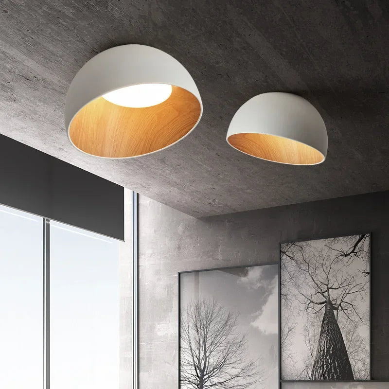 Aubrey - Black Metal Wood Ceiling Lamp