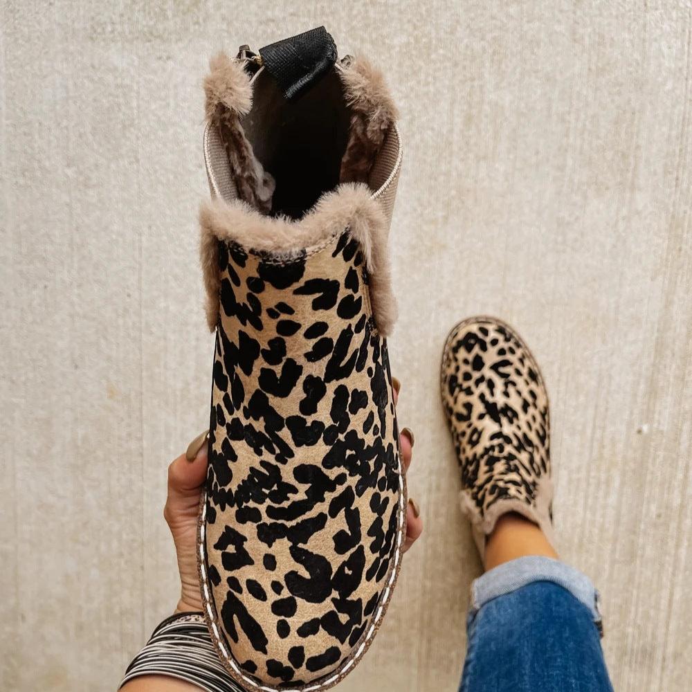 Elaine - Leopard Print Women's Chelsea Boots