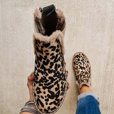 Elaine - Leopard Print Women's Chelsea Boots