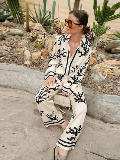 Hendrika - Satin Palazzo Trousers with Wide Leg