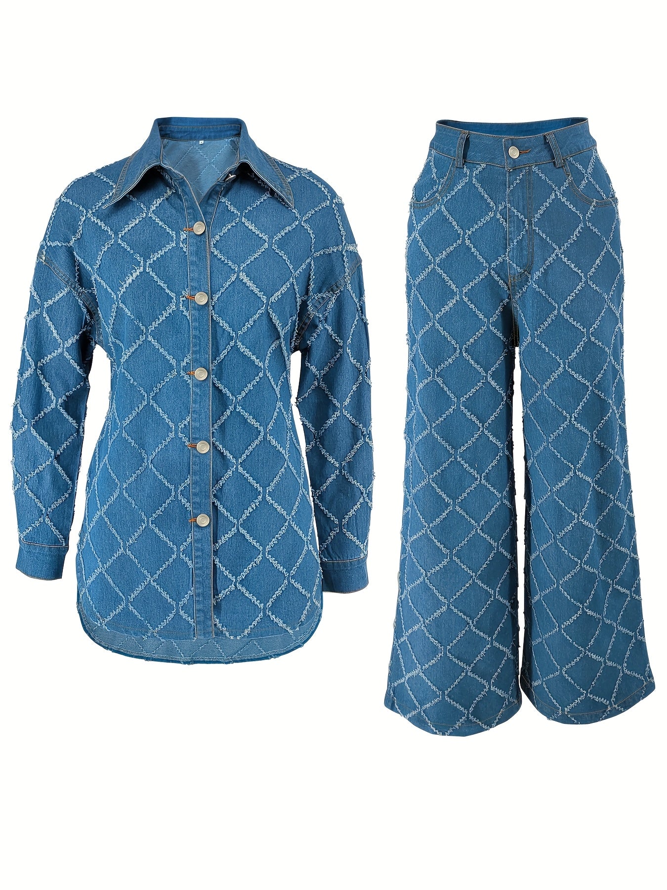 Shannon | Trendy Denim Tweedelige Set met Stijlvolle Pasvorm