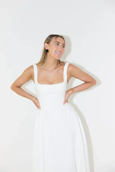 Melody - Nieuwe halflange, eenvoudige en getailleerde strapless jurk