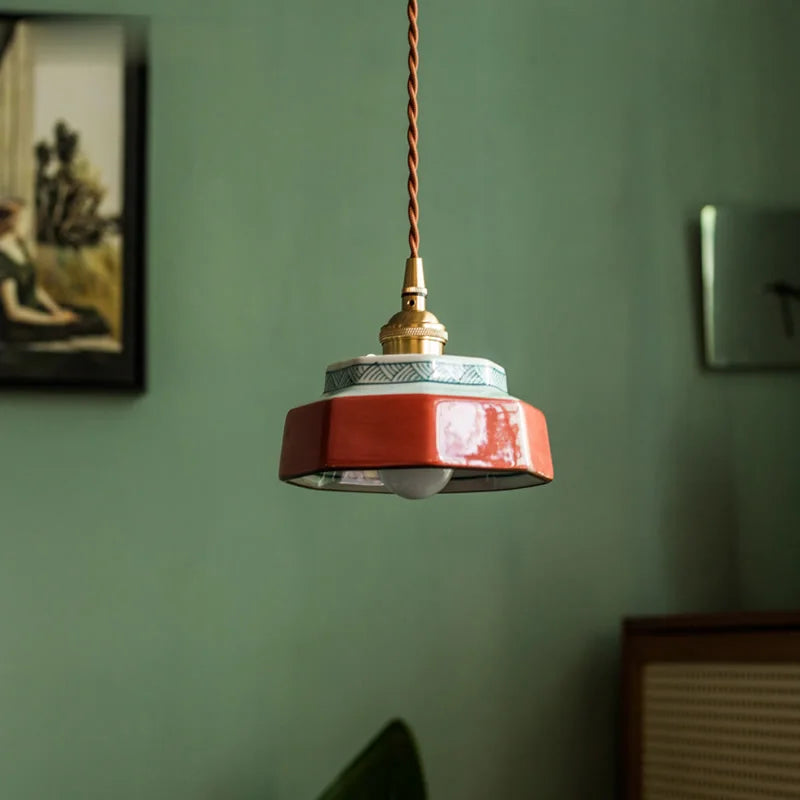 Sonvera - Ceramic Pendant Light Copper Fixture