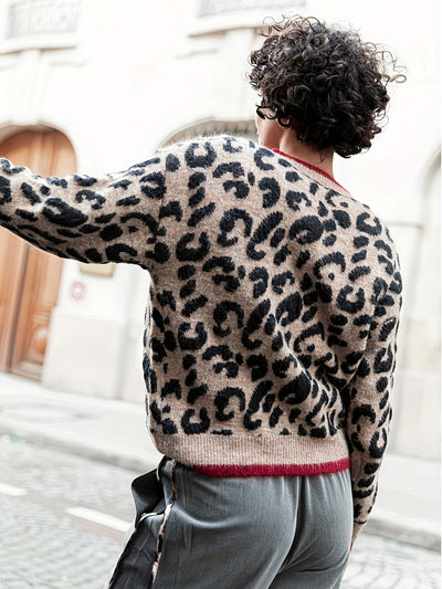 Sophia | Stijlvolle Luipaardprint Cardigan met Knoopsluiting