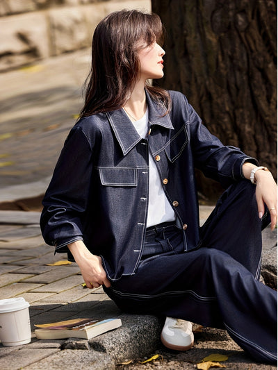 Sophie | Stijlvol Denim Tweedelig Set met Moderne Snit