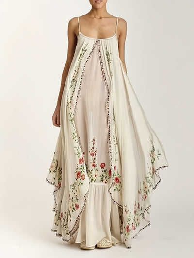 Sophie | Bloemenprint Mouwloze Maxi Jurk voor Vrouwen
