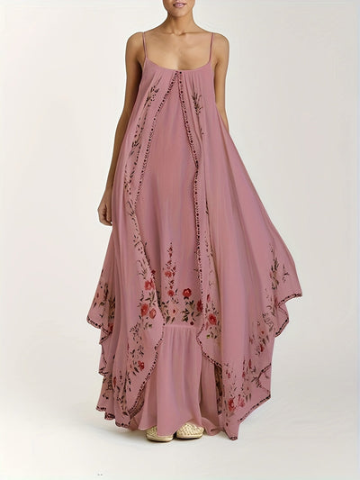 Sophie | Bloemenprint Mouwloze Maxi Jurk voor Vrouwen