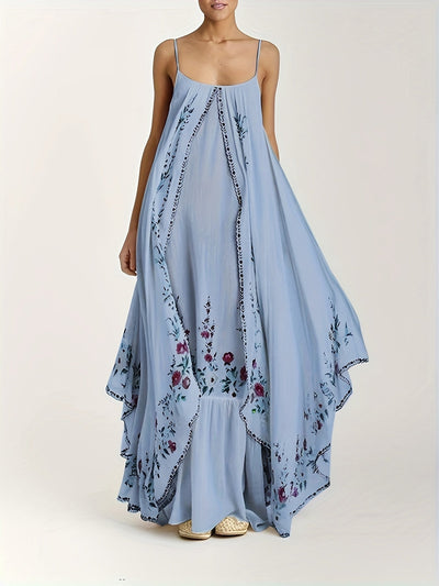 Sophie | Bloemenprint Mouwloze Maxi Jurk voor Vrouwen
