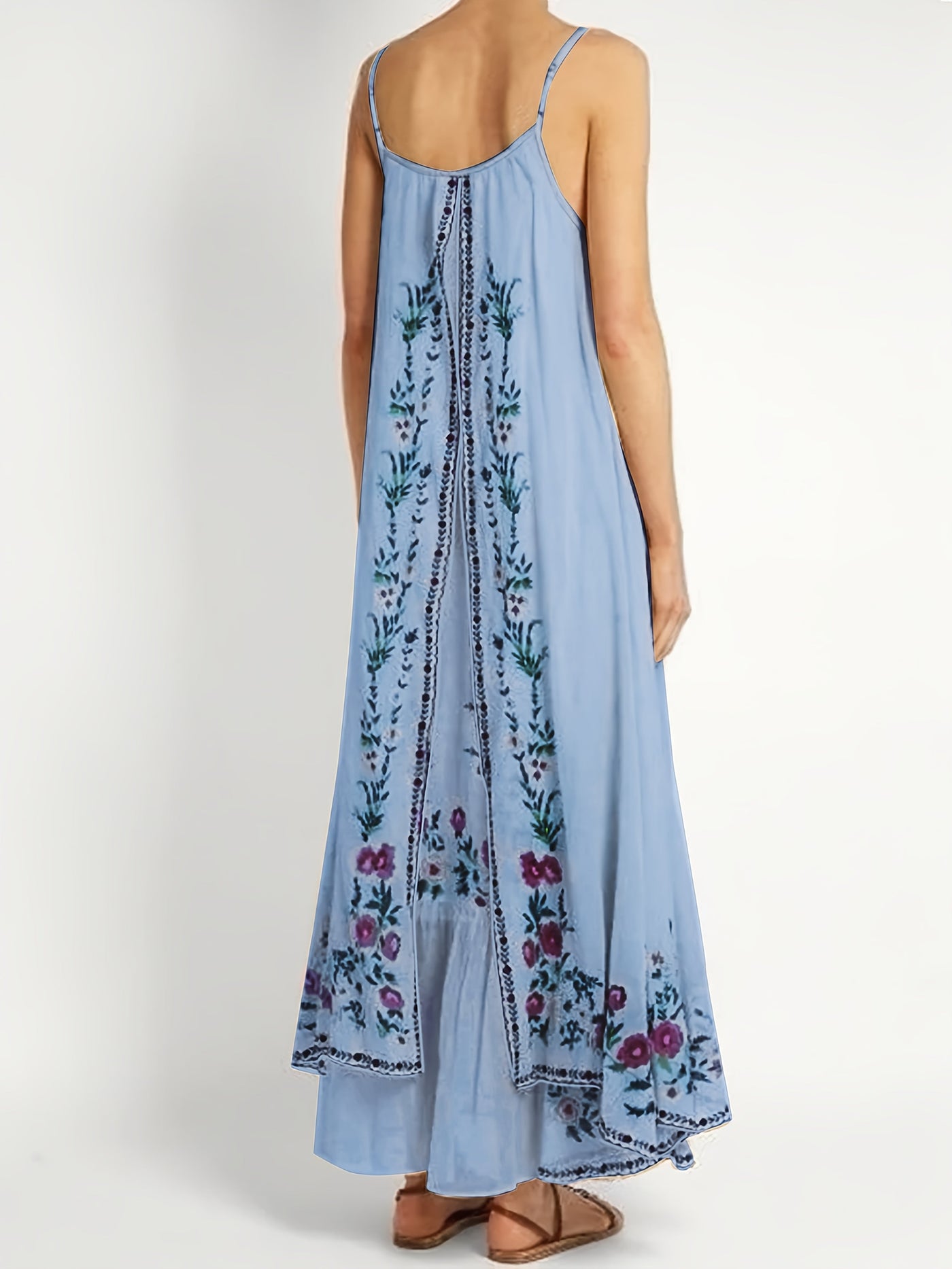 Sophie | Bloemenprint Mouwloze Maxi Jurk voor Vrouwen