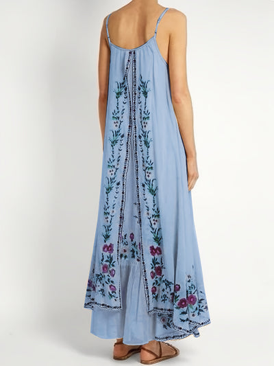 Sophie | Bloemenprint Mouwloze Maxi Jurk voor Vrouwen
