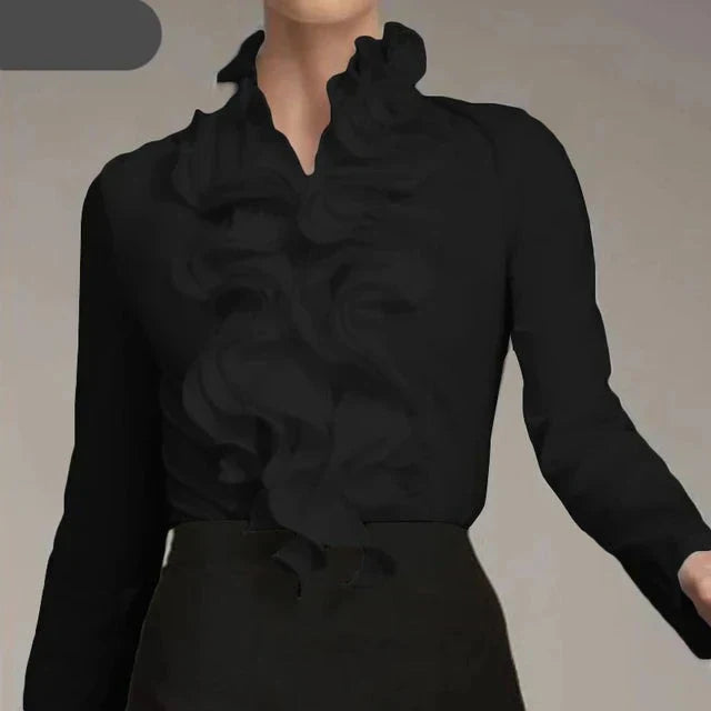 KELLY | Women's asymmetric blouse with button closure