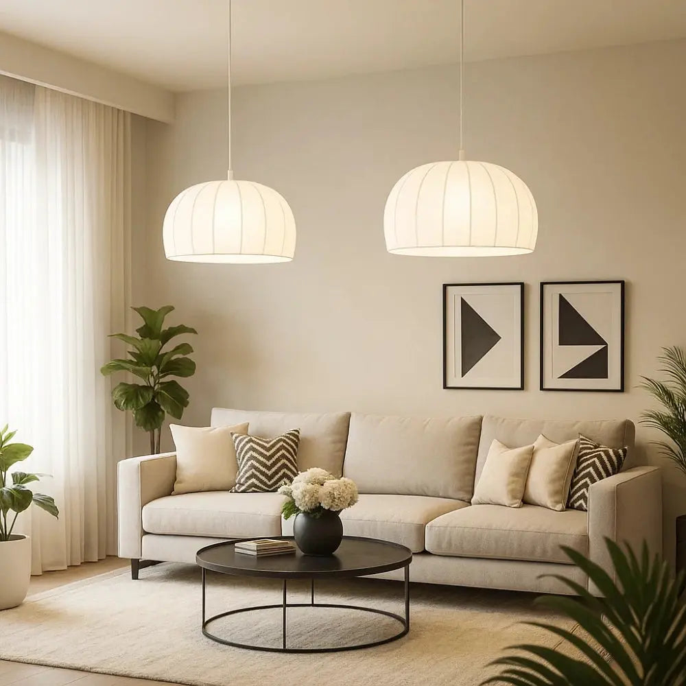 Albeora - White Bohemian Woven Pendant Light