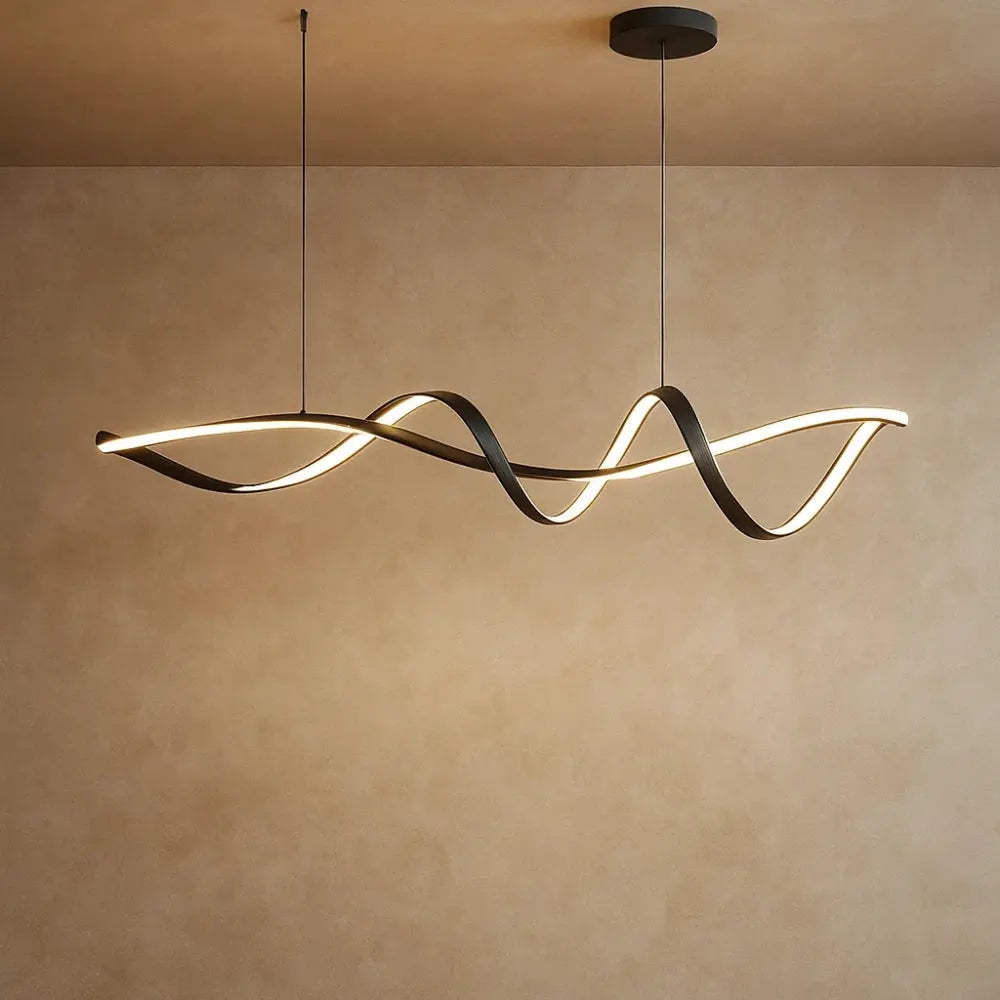 Solveran - Modern Black Gloss LED Pendant Light