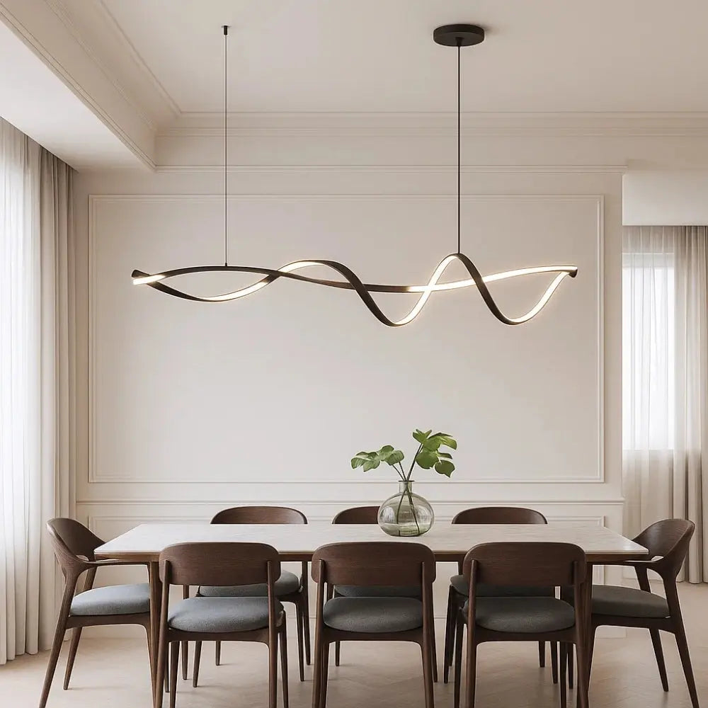 Solveran - Modern Black Gloss LED Pendant Light