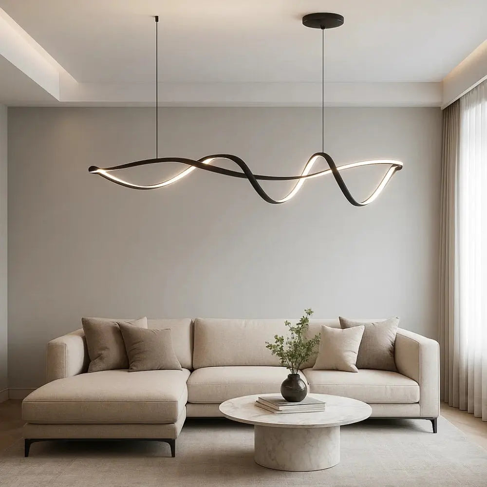 Solveran - Modern Black Gloss LED Pendant Light