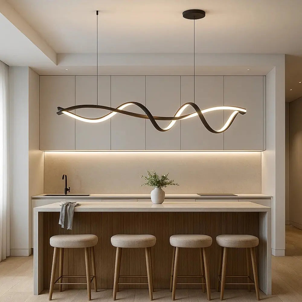 Solveran - Modern Black Gloss LED Pendant Light