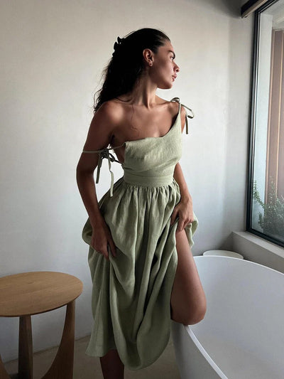 Desirae - casual strandjurk met open rug