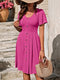 Taliah | Casual Zomerjurk met Knoopsluiting en Korte Mouwen