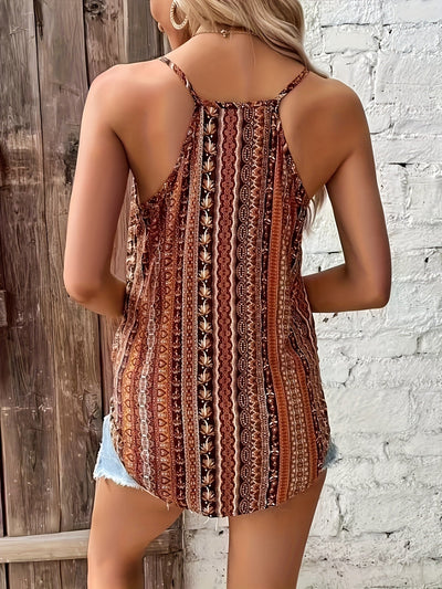 Tarah | Boho Cami Top met Paisley Print en V-Hals voor de Zomer