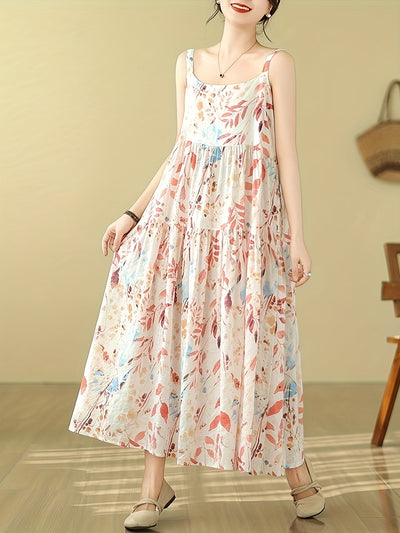 Tina | Elegante Maxi Jurk met Bloemenprint voor Zomerstijl