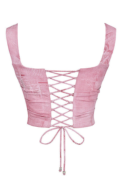 Havinea - Trendy Pink Corset with Print